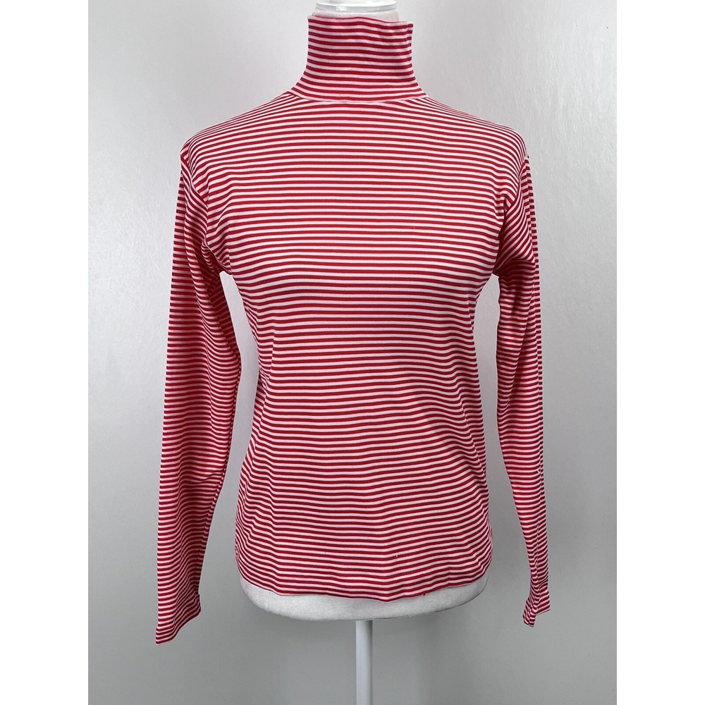 True Vintage Miss Holly Striped Turtleneck Sz Large Womens Stretch Nylon 60's